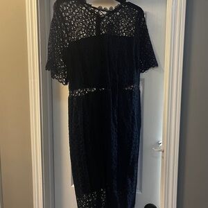 Nordstrom Midnight Blue Lace Midi Dress